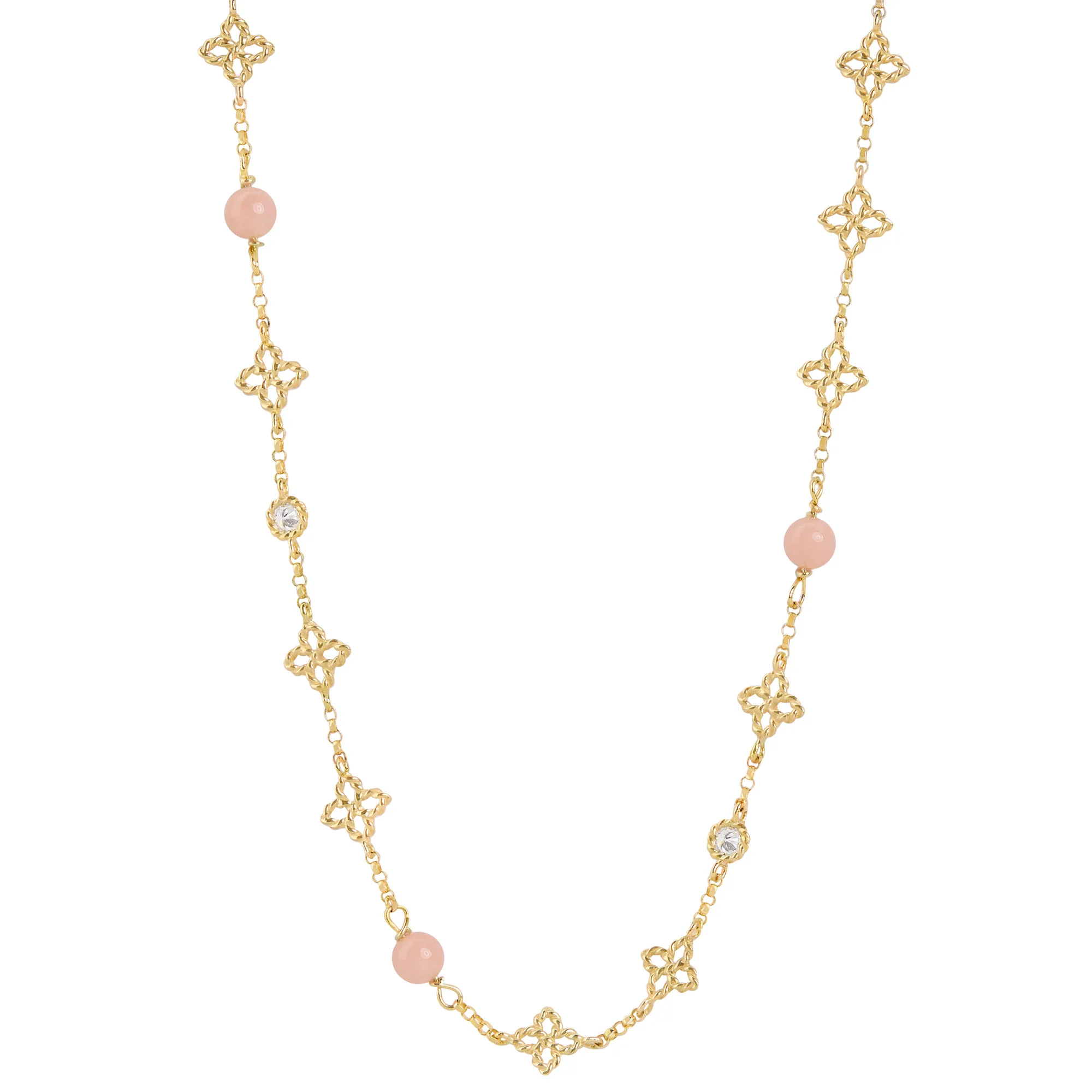 PRINCESS FLOWER NECKLACE FOR CAROUSEL WITH DIAMONDS AND OPAL - Image 3