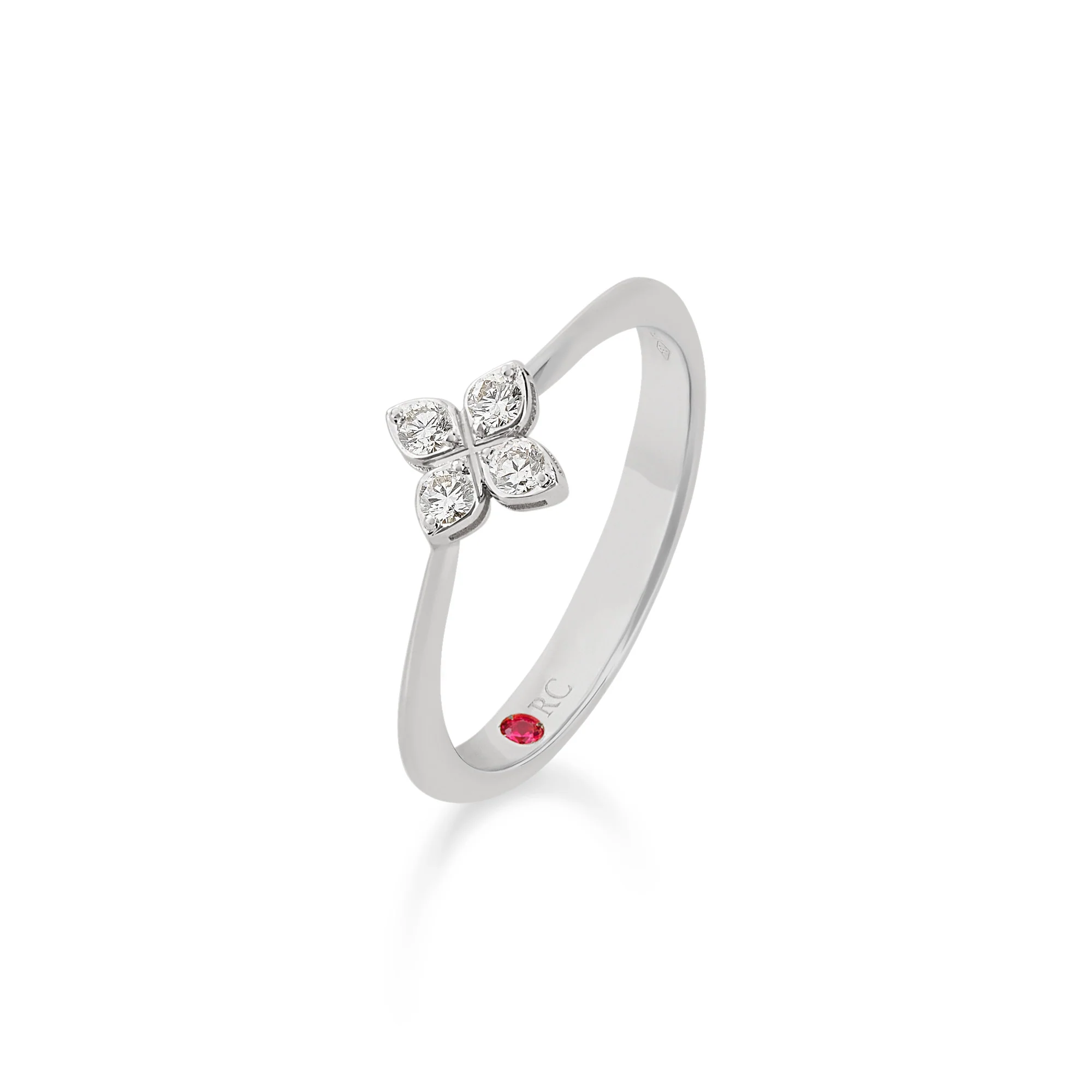 PRINCESS FLOWER RING FOR CAROUSEL WITH DIAMONDS