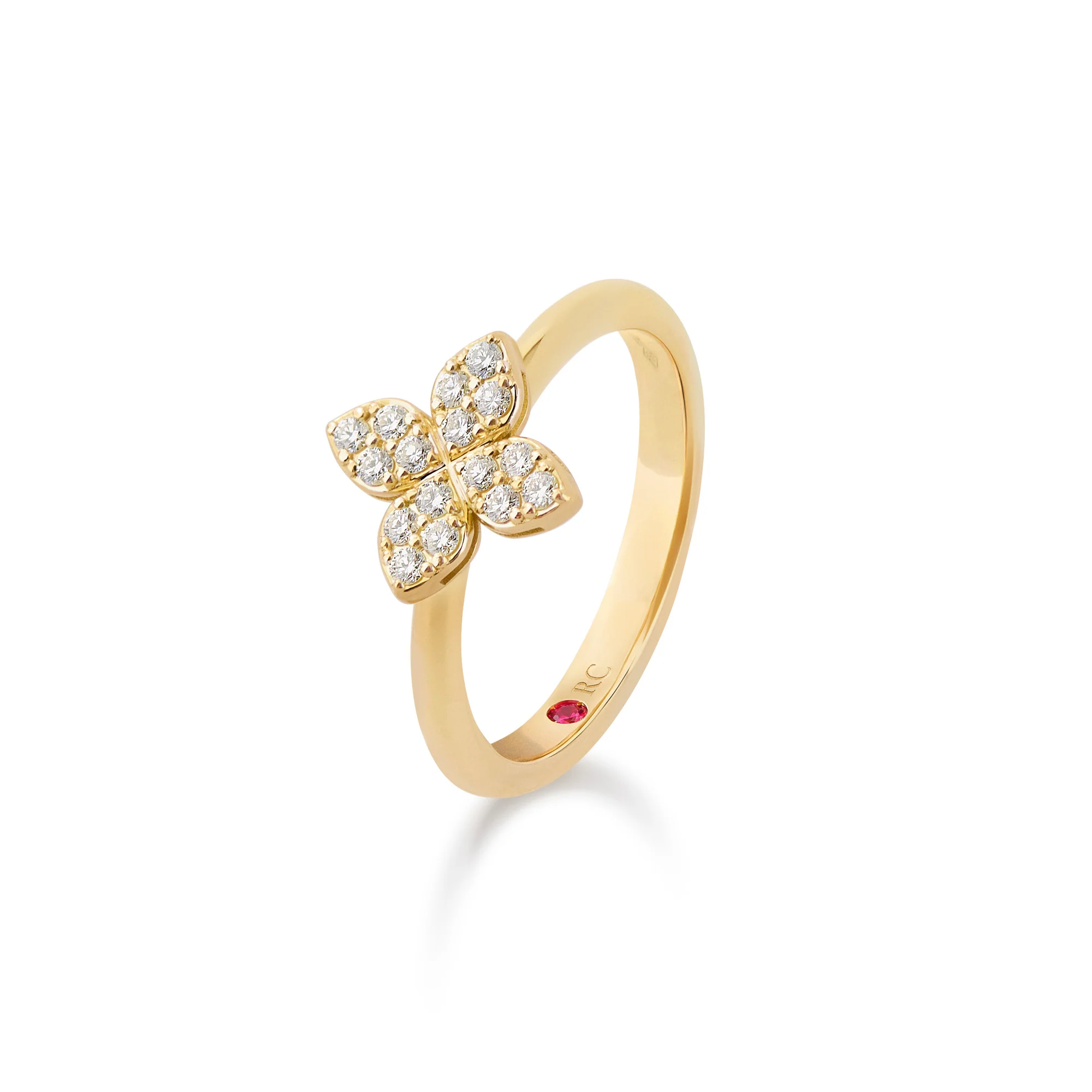 PRINCESS FLOWER RING FOR CAROUSEL WITH DIAMONDS