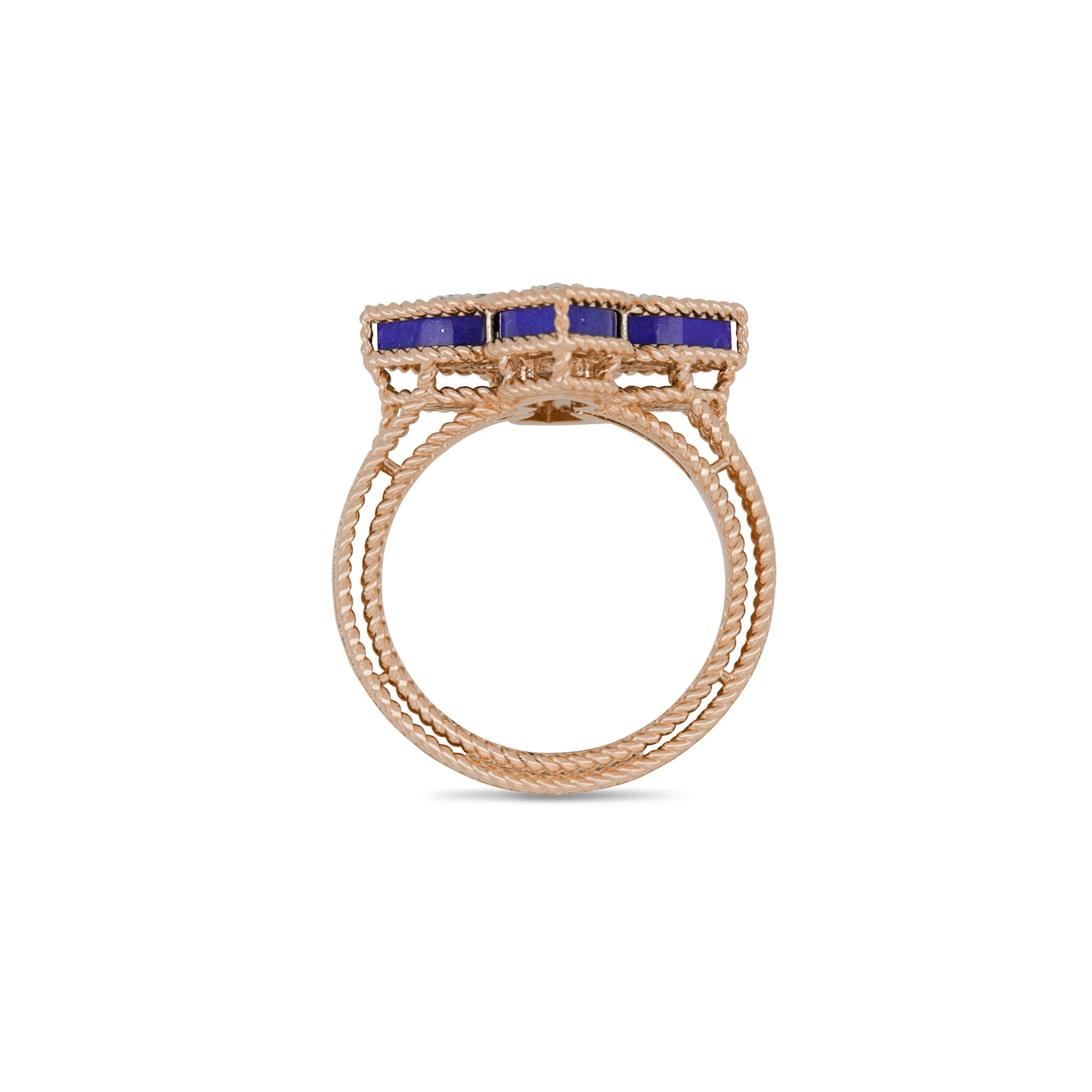 PRINCESS FLOWER RING WITH DIAMONDS AND LAPIS - Image 2