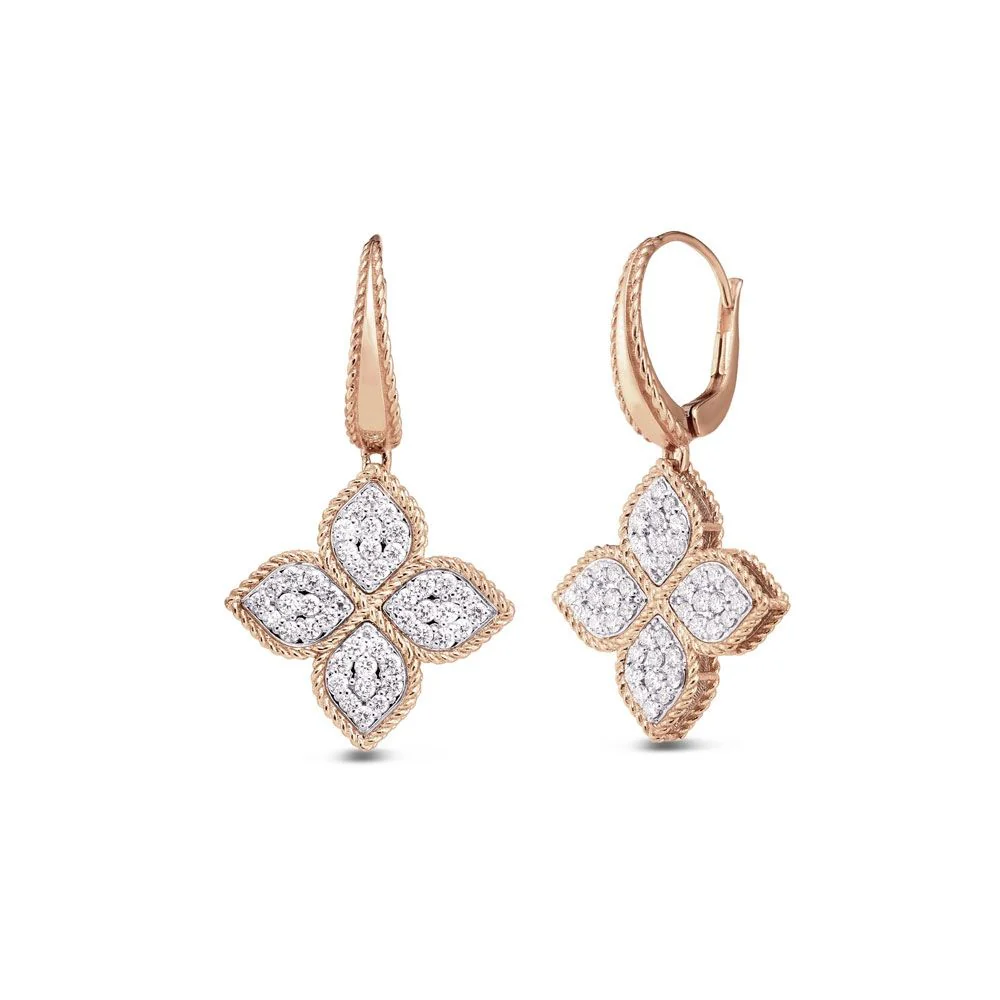 PRINCESS FLOWER EARRINGS WITH DIAMONDS - Image 3