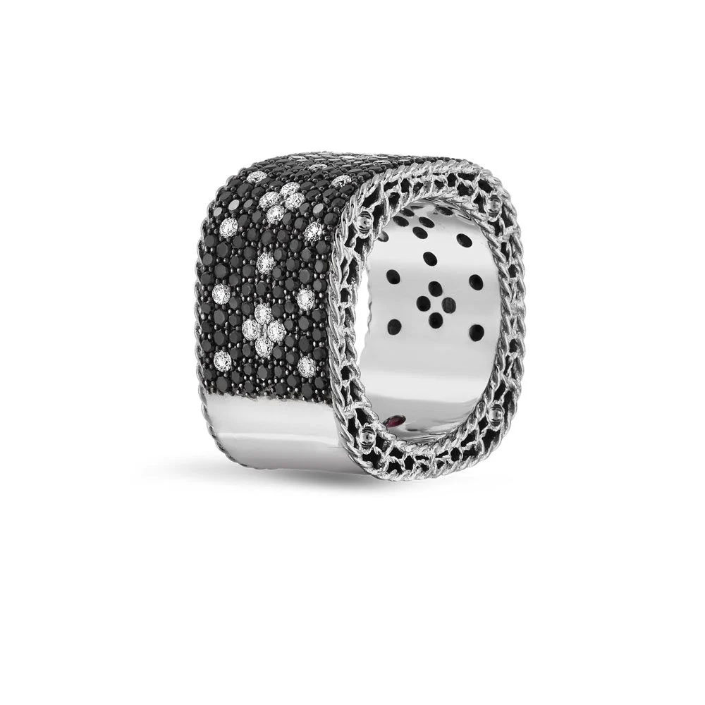 VENETIAN PRINCESS RING WITH BLACK AND WHITE DIAMONDS - Image 3