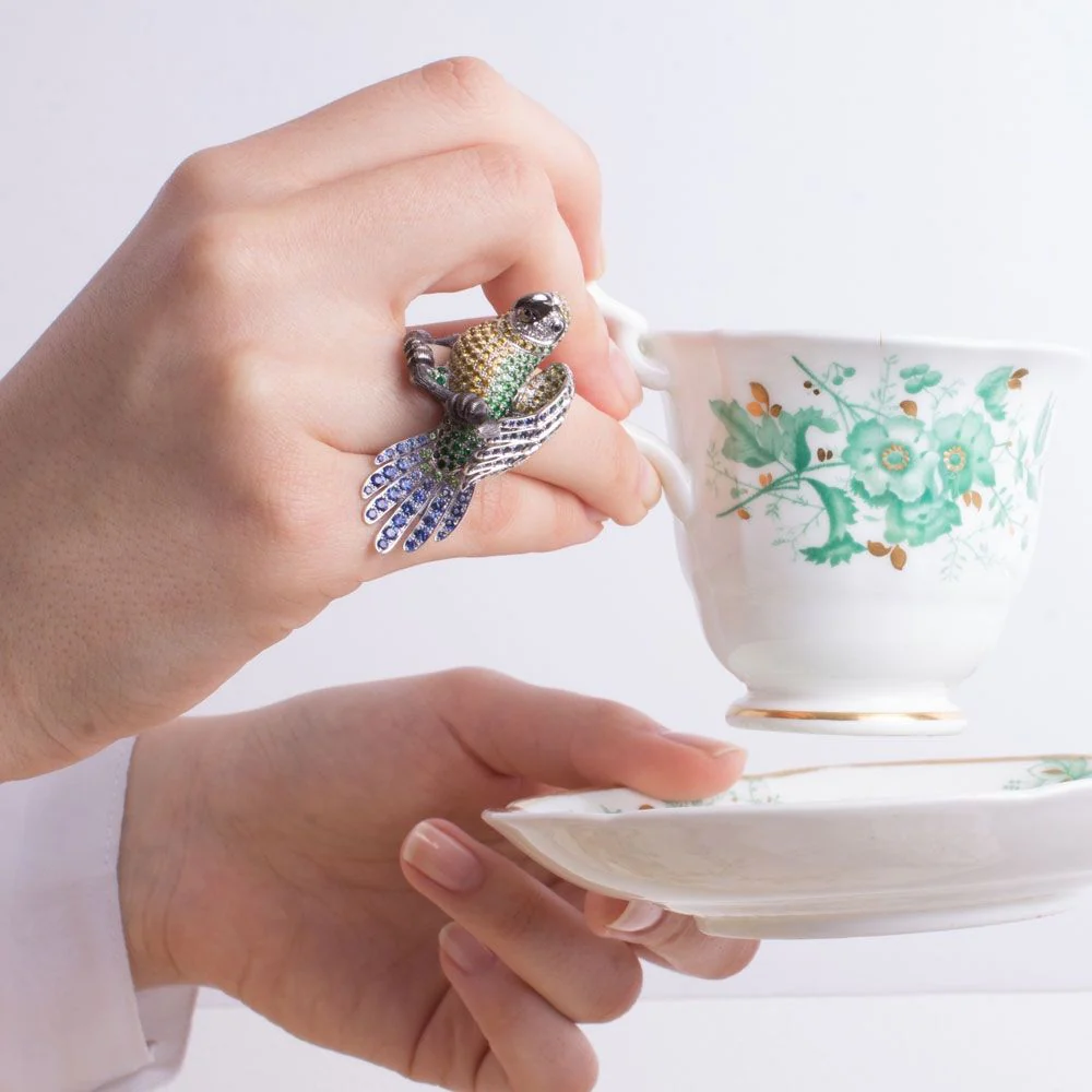 RING COLOURED STONES ANIMALIER - Image 2