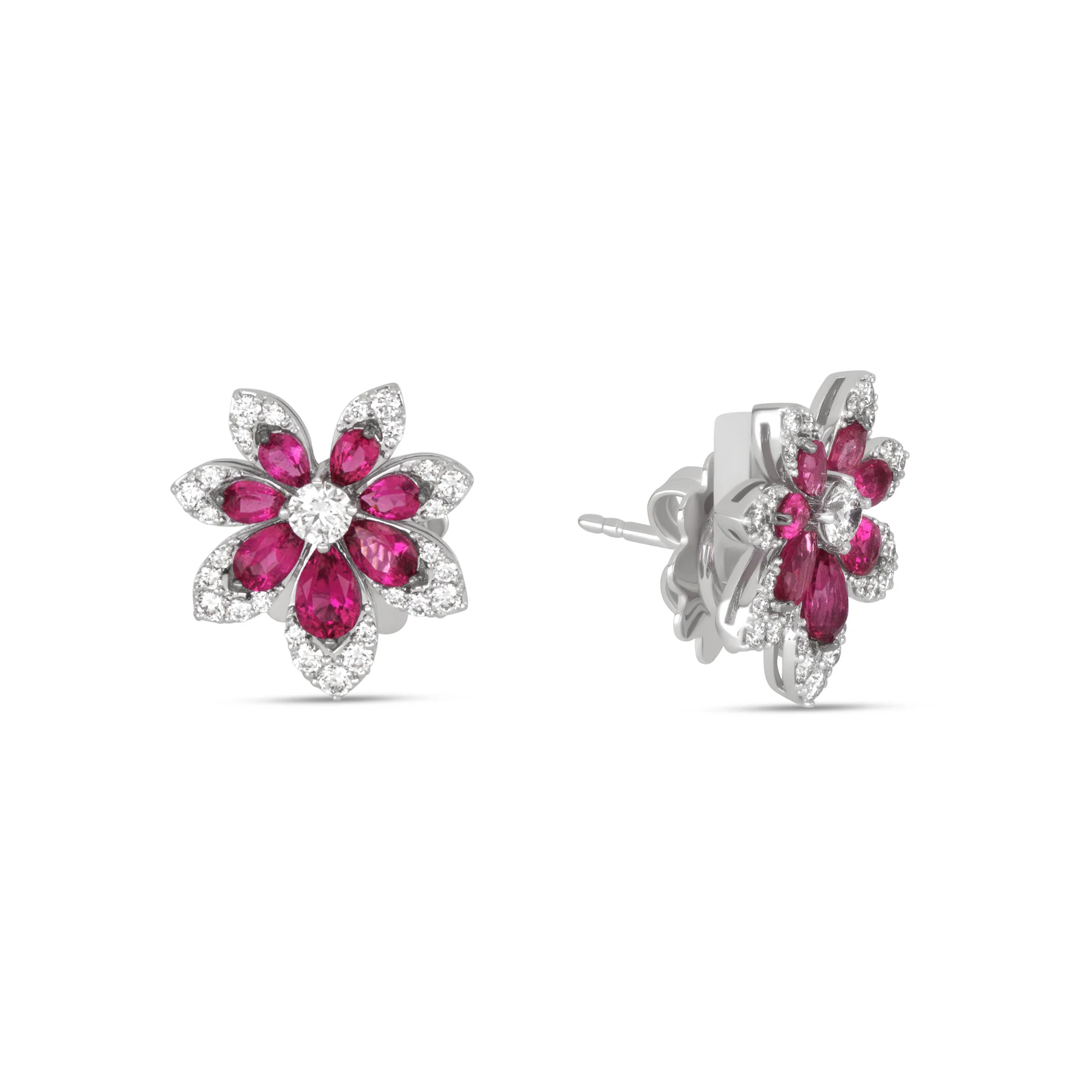 TIARĂ EARRINGS WITH RUBELLITE AND DIAMONDS