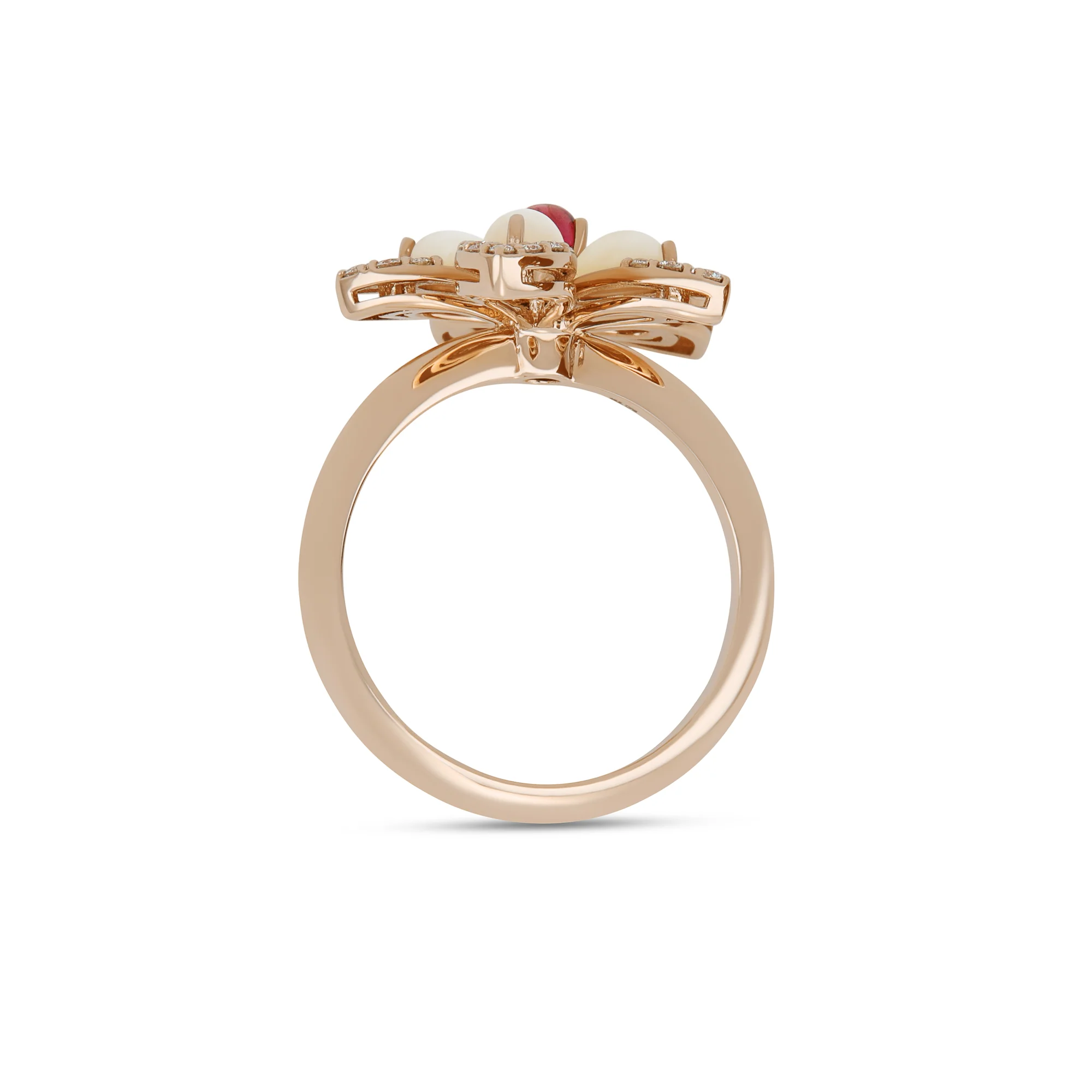TIARĂ RING WITH MOTHER OF PEARL, RUBELLITE AND DIAMONDS - Image 3