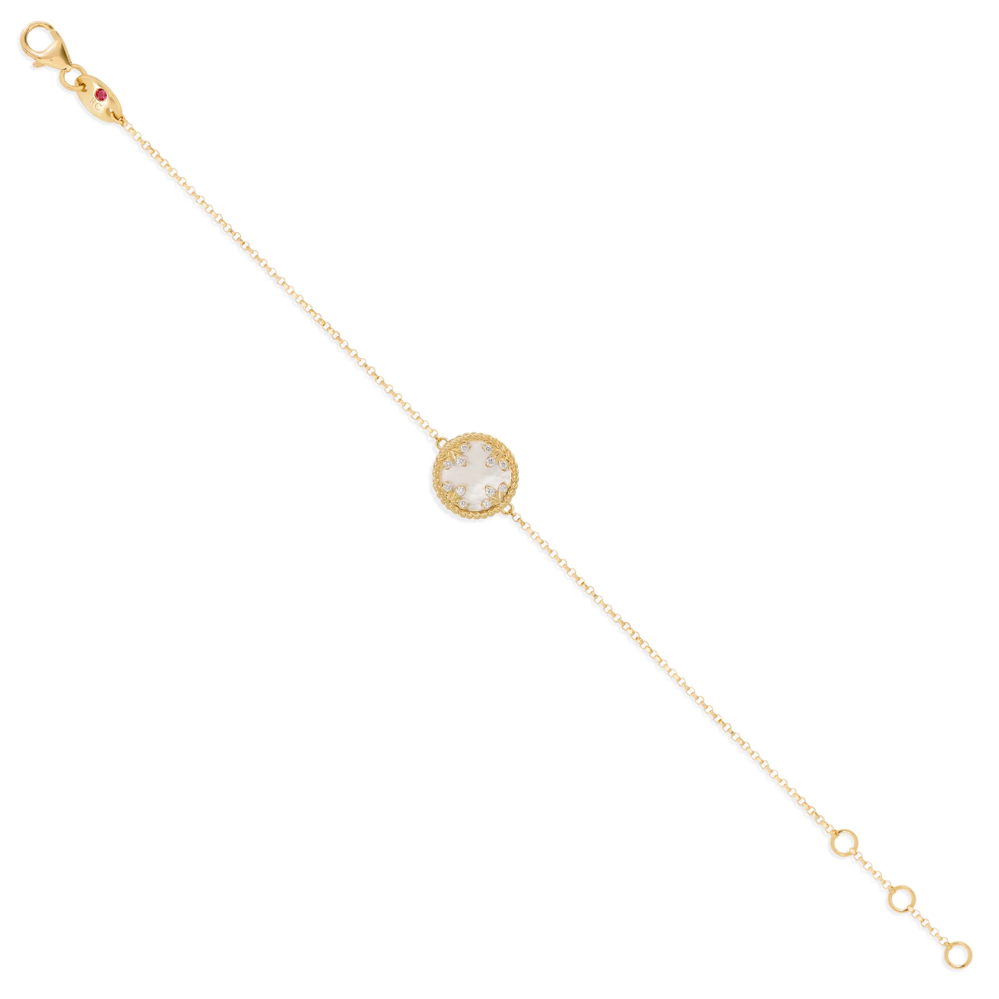 VENETIAN MEDALLIONS BRACELET FOR CAROUSEL WITH DIAMONDS, MOTHER OF PEARL AND BLACK JADE - Image 3