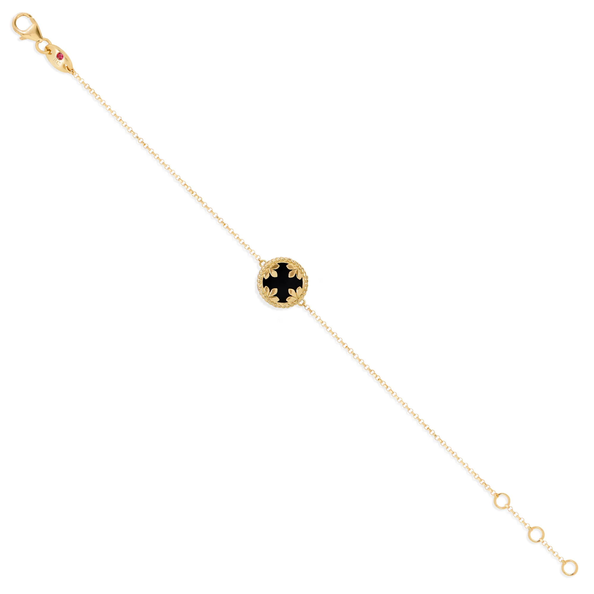 VENETIAN MEDALLIONS BRACELET FOR CAROUSEL WITH DIAMONDS, MOTHER OF PEARL AND BLACK JADE - Image 4