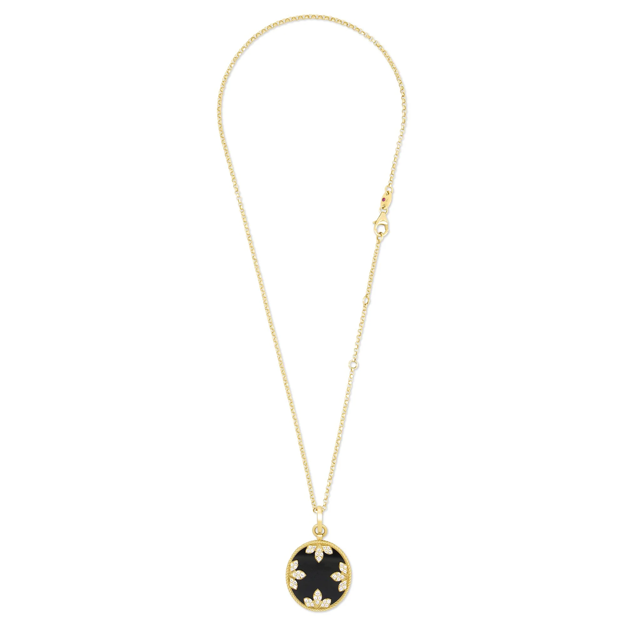 VENETIAN MEDALLIONS COLLAR WITH DIAMONDS AND BLACK JADE - Image 2