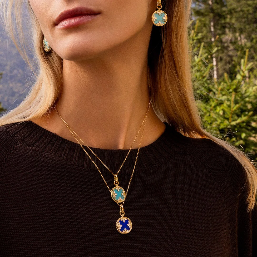 VENETIAN MEDALLIONS COLLAR WITH DIAMONDS AND TURQUOISE - Image 4