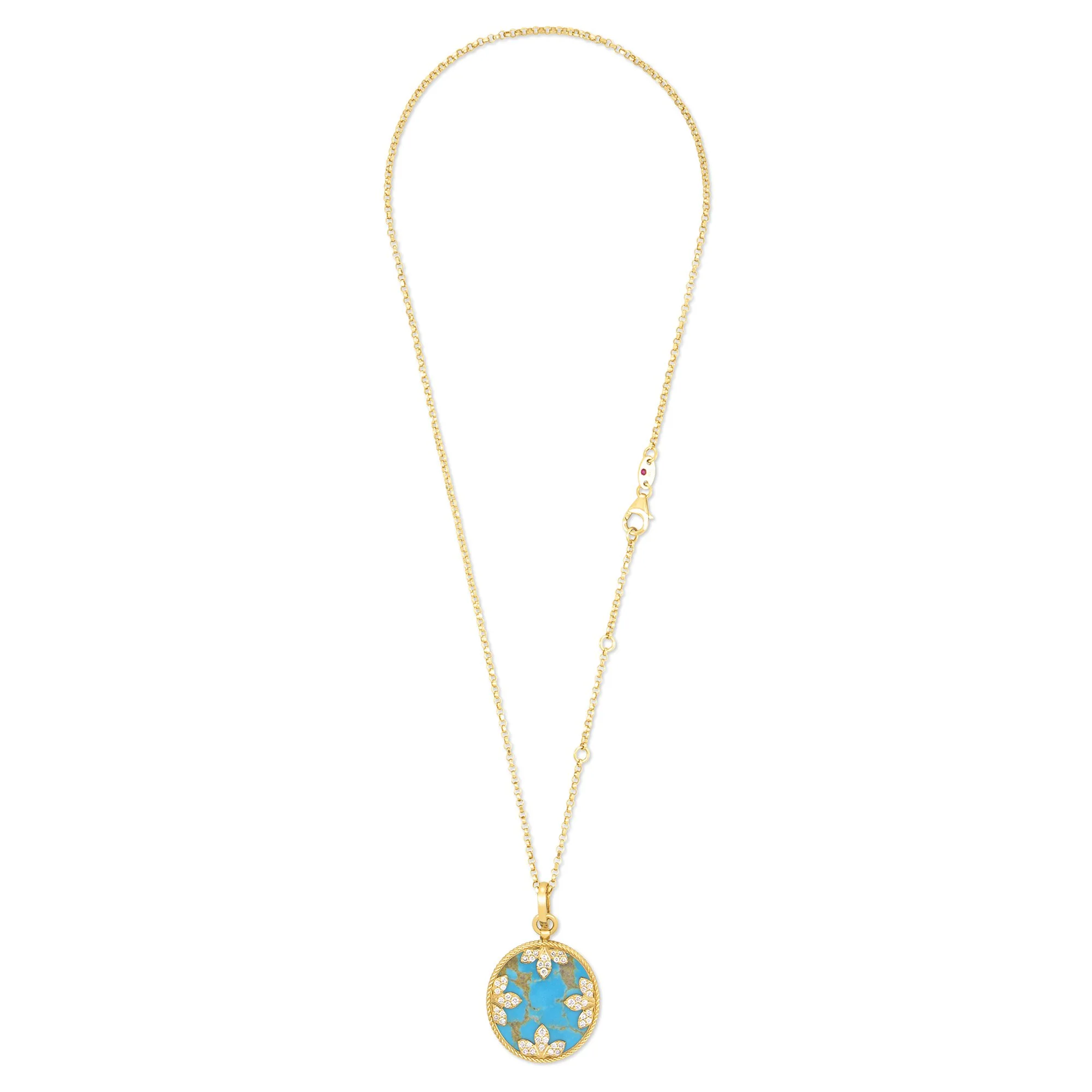 VENETIAN MEDALLIONS COLLAR WITH DIAMONDS AND TURQUOISE - Image 2
