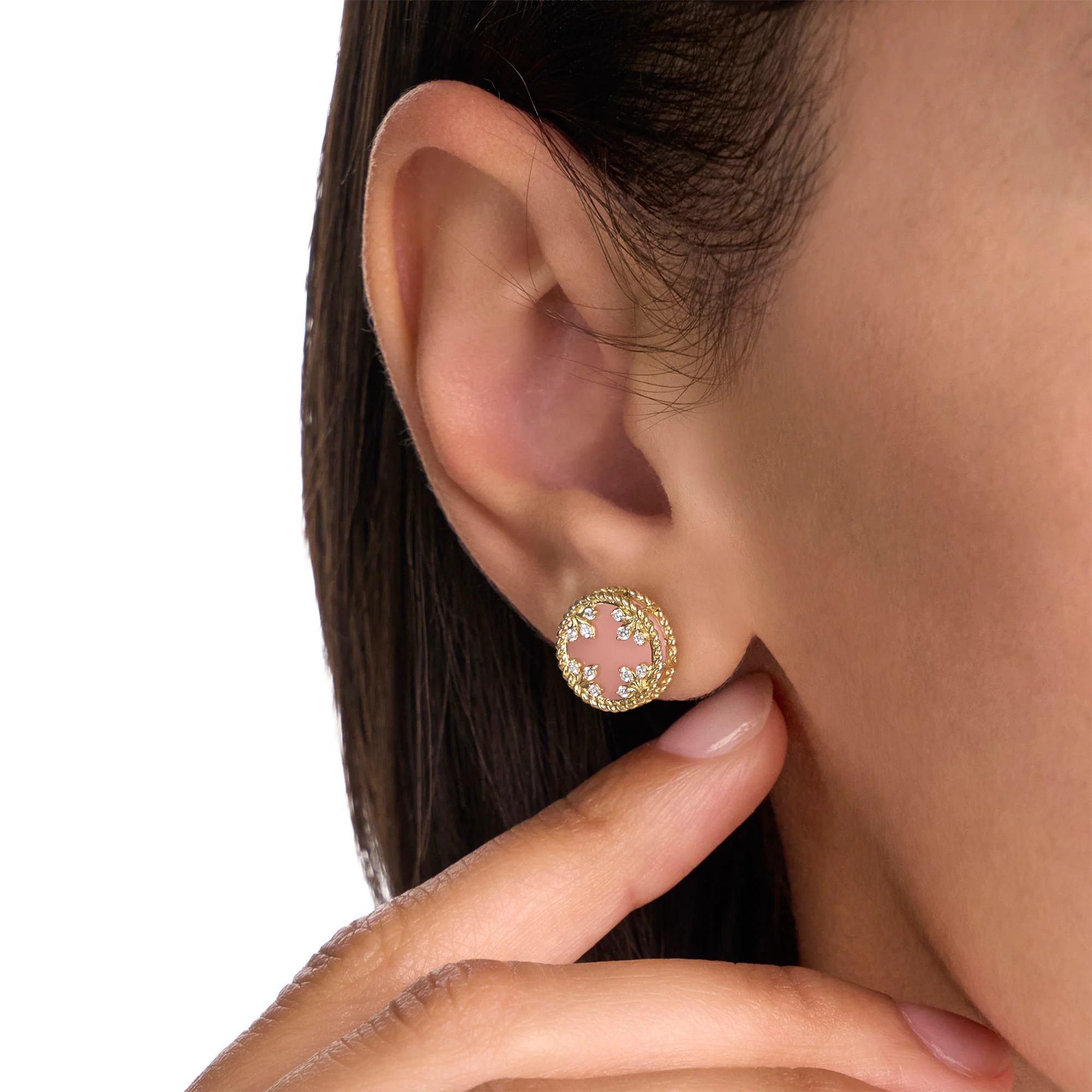 VENETIAN MEDALLIONS EARRINGS FOR CAROUSEL WITH DIAMONDS AND OPAL - Image 3