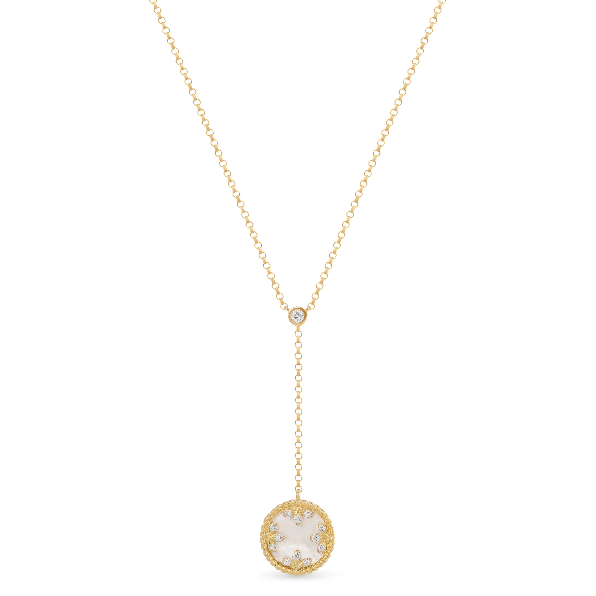 VENETIAN MEDALLIONS NECKLACE FOR CAROUSEL WITH DIAMONDS, MOTHER OF PEARL AND BLACK JADE