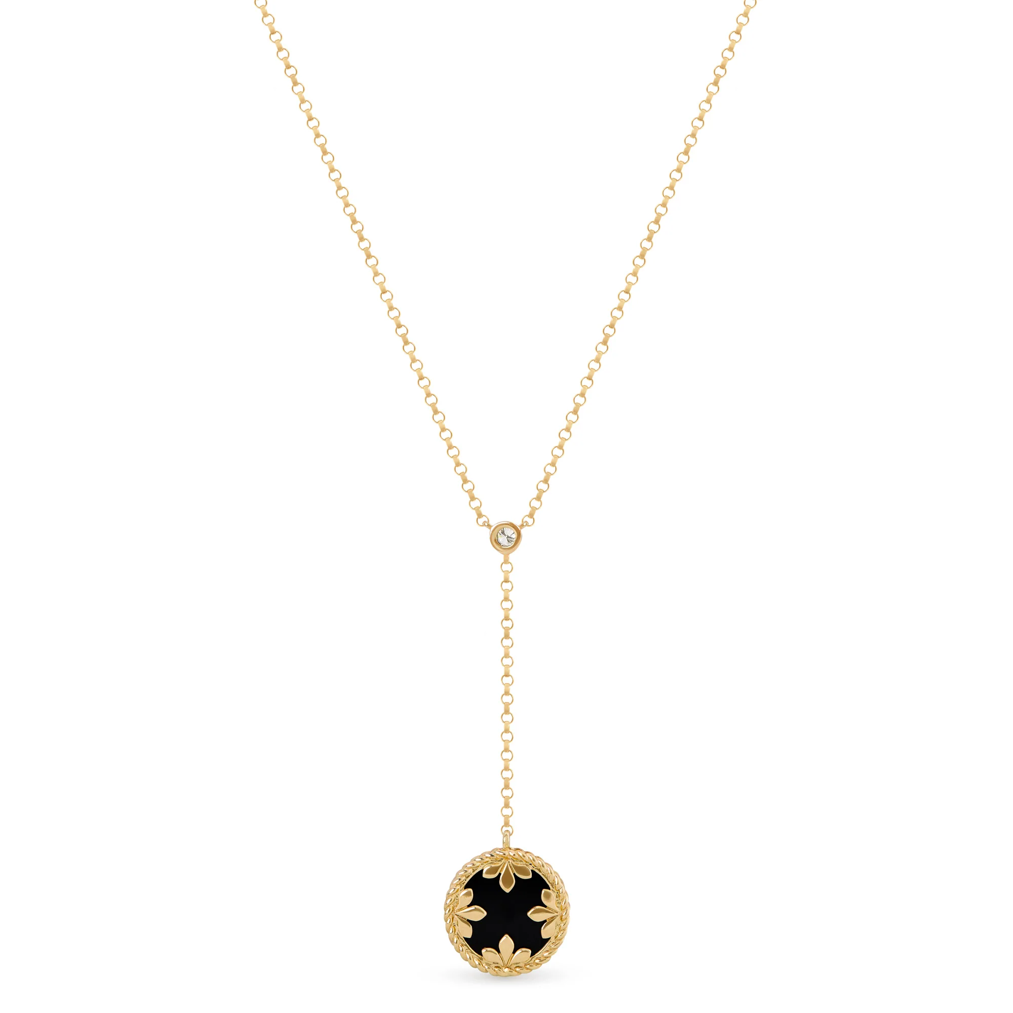 VENETIAN MEDALLIONS NECKLACE FOR CAROUSEL WITH DIAMONDS, MOTHER OF PEARL AND BLACK JADE - Image 3