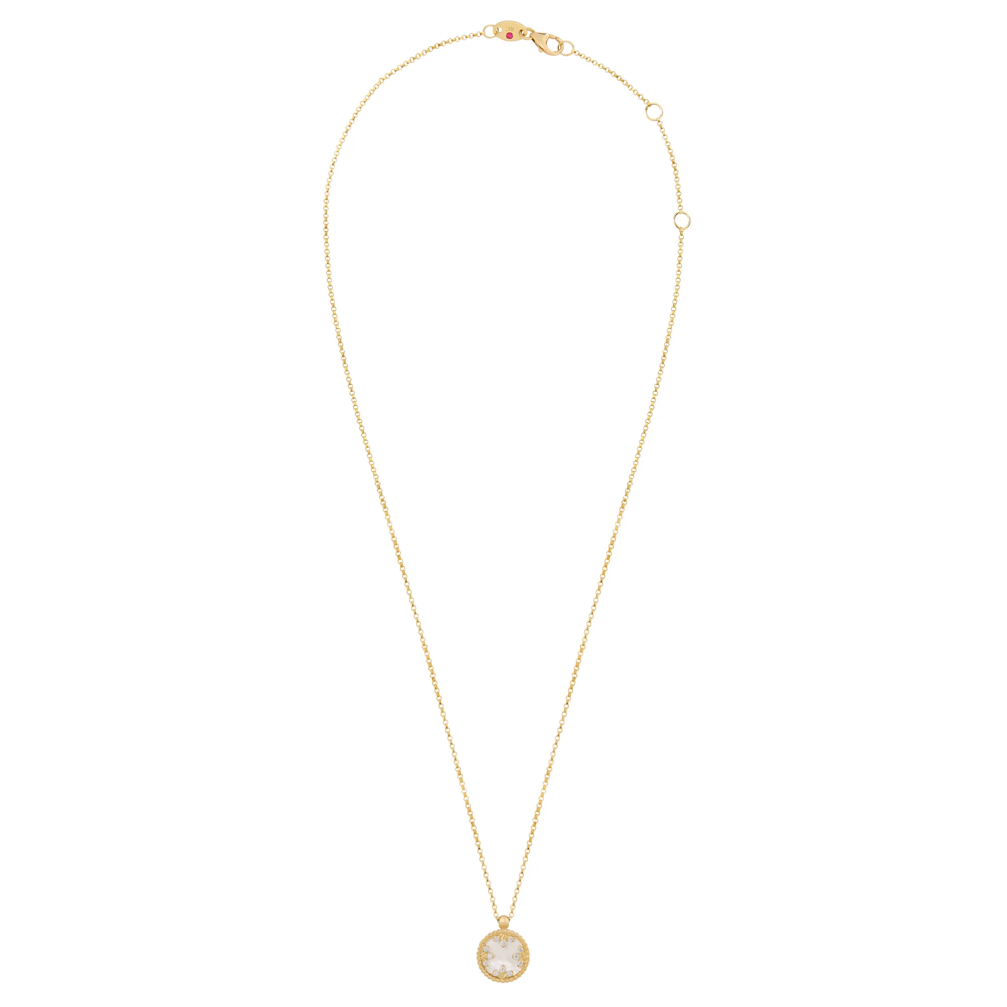 VENETIAN MEDALLIONS NECKLACE FOR CAROUSEL WITH DIAMONDS, MOTHER OF PEARL AND BLACK JADE - Image 2