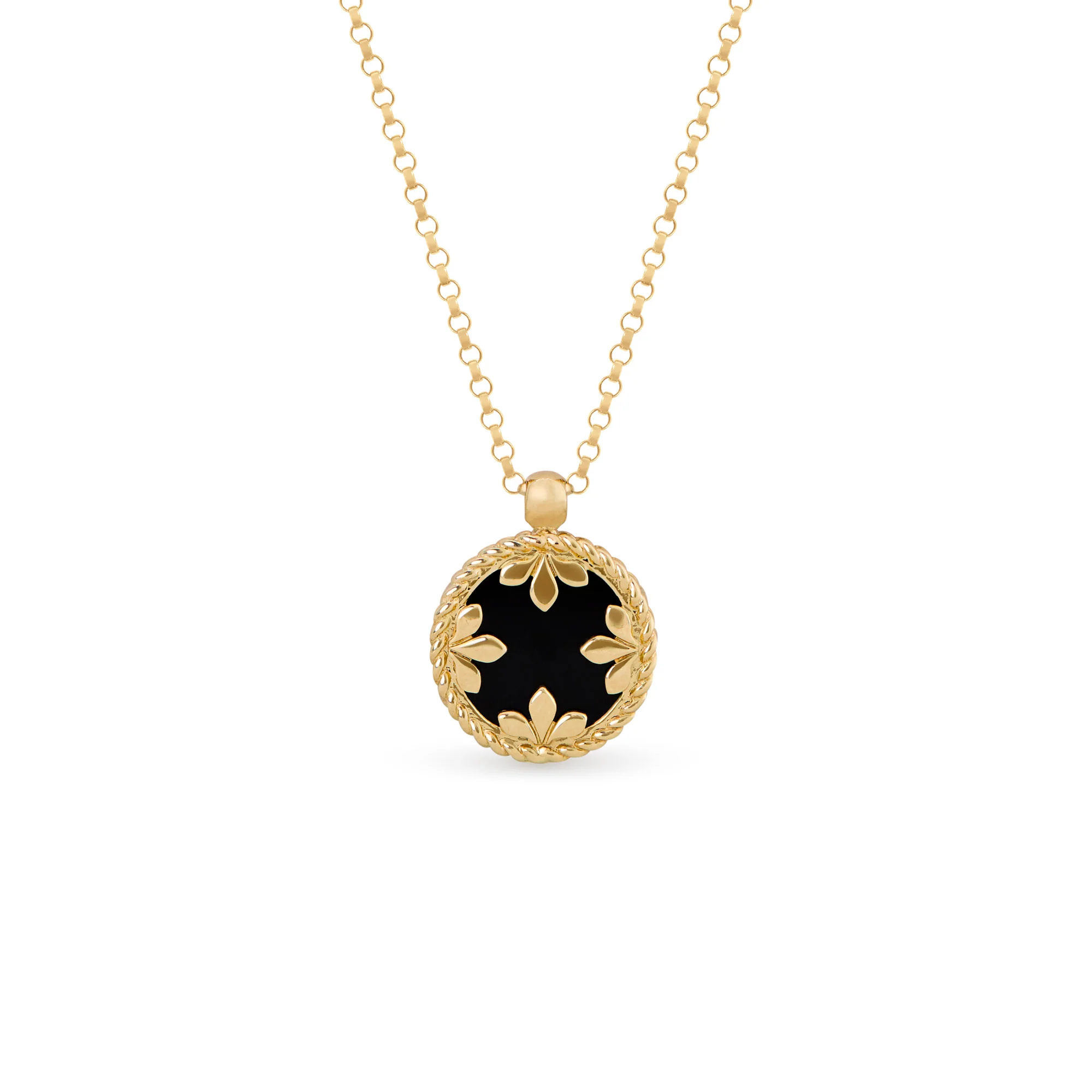 VENETIAN MEDALLIONS NECKLACE FOR CAROUSEL WITH DIAMONDS, MOTHER OF PEARL AND BLACK JADE - Image 3