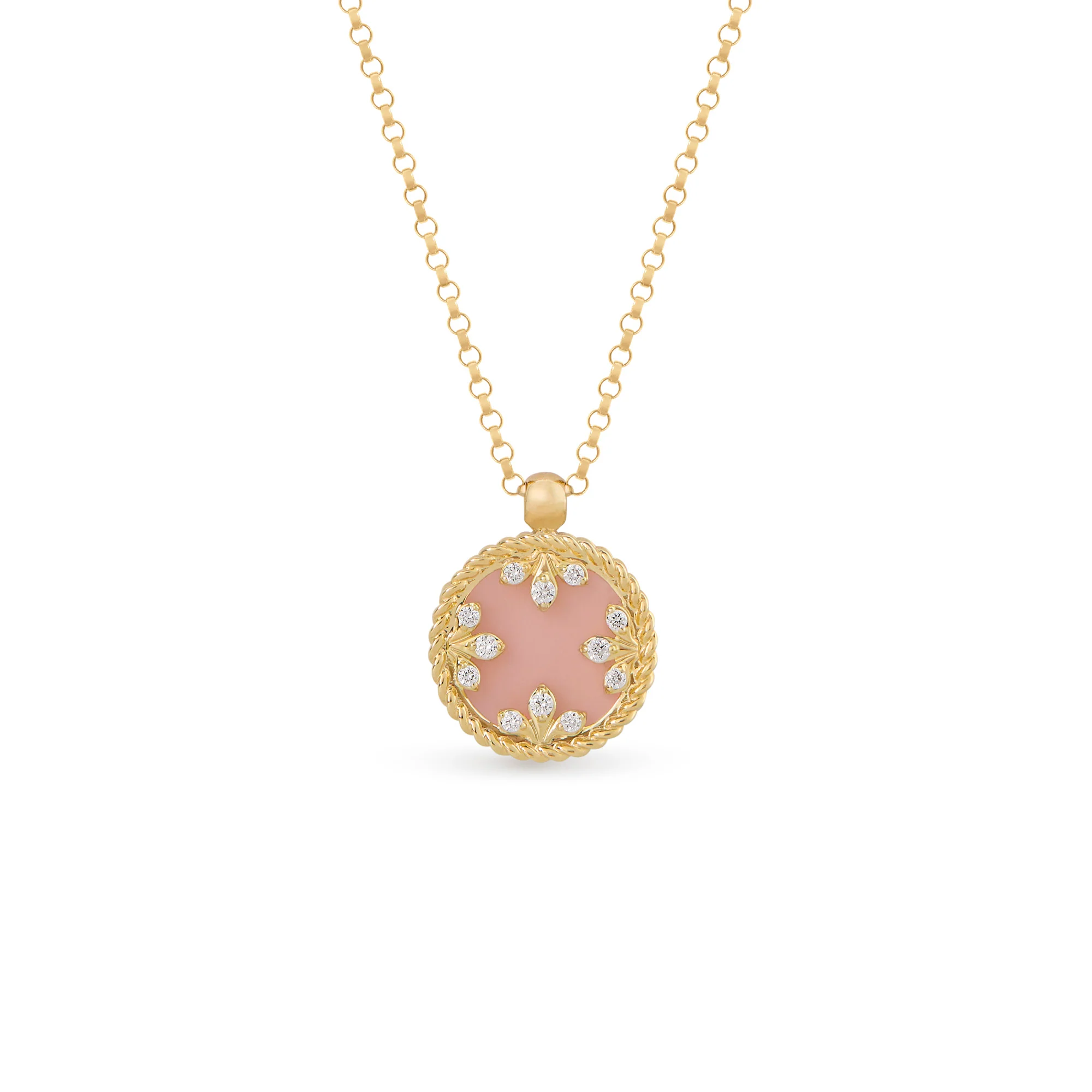 VENETIAN MEDALLIONS NECKLACE FOR CAROUSEL WITH DIAMONDS, OPAL AND MOTHER OF PEARL