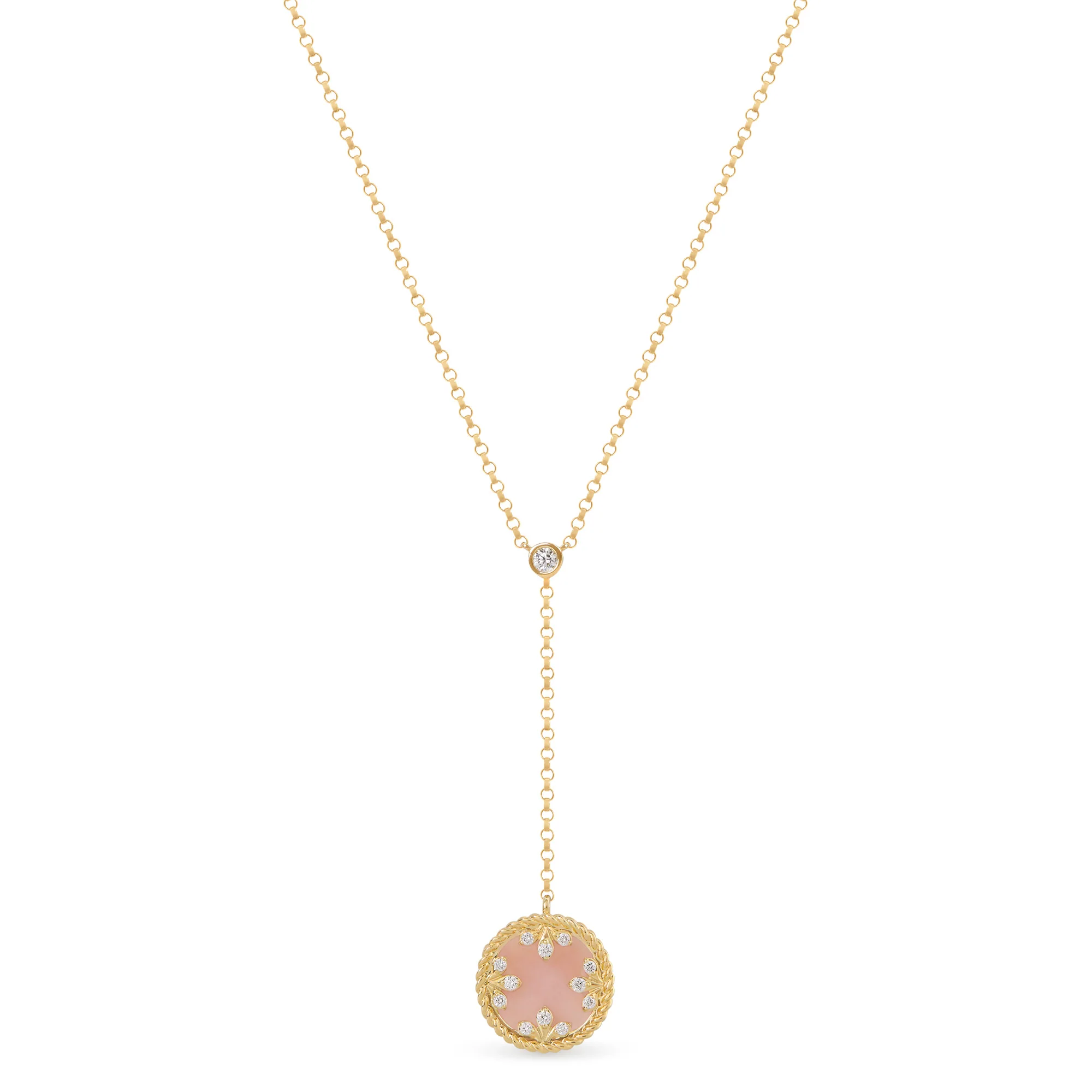VENETIAN MEDALLIONS NECKLACE FOR CAROUSEL WITH DIAMONDS, OPAL AND MOTHER OF PEARL