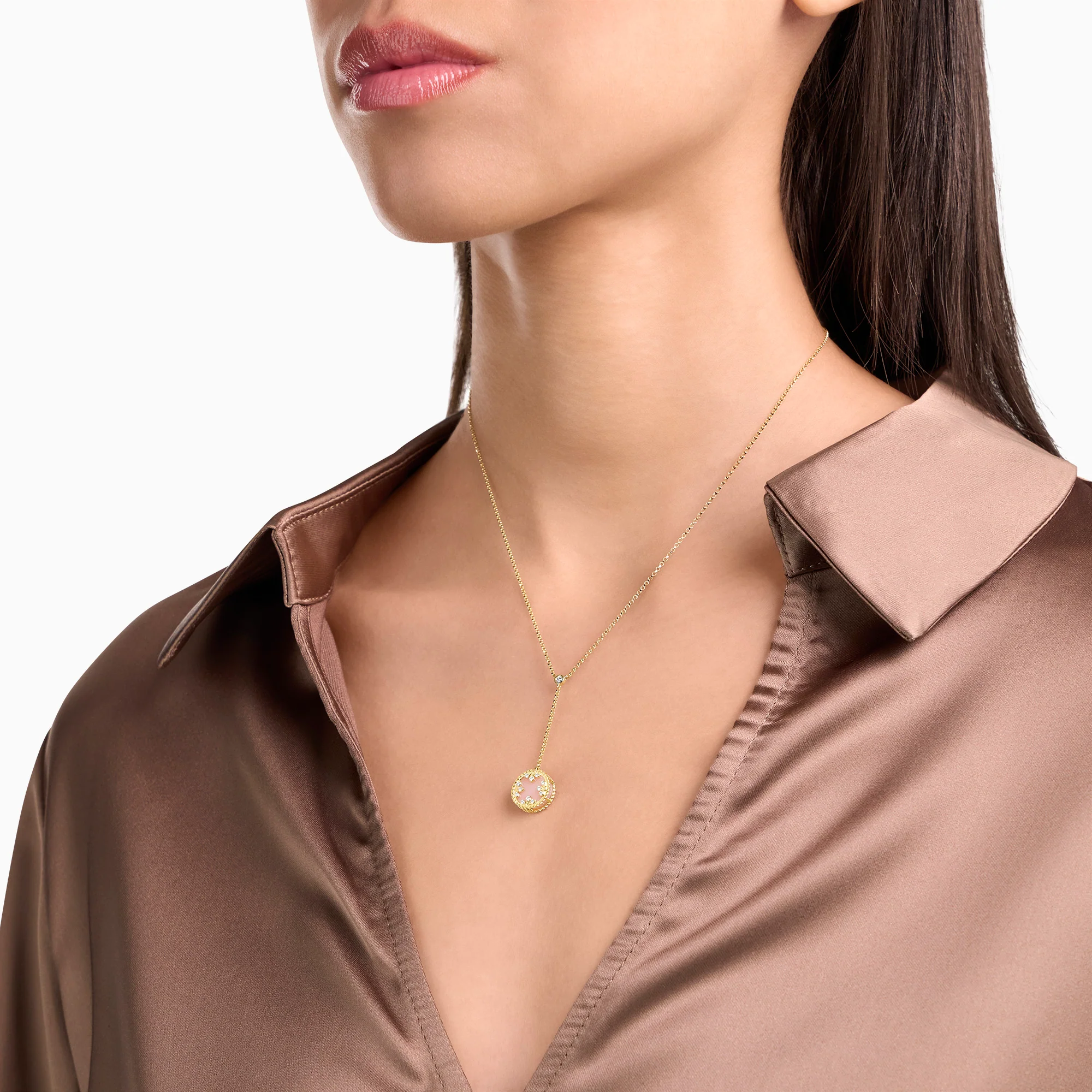 VENETIAN MEDALLIONS NECKLACE FOR CAROUSEL WITH DIAMONDS, OPAL AND MOTHER OF PEARL - Image 4