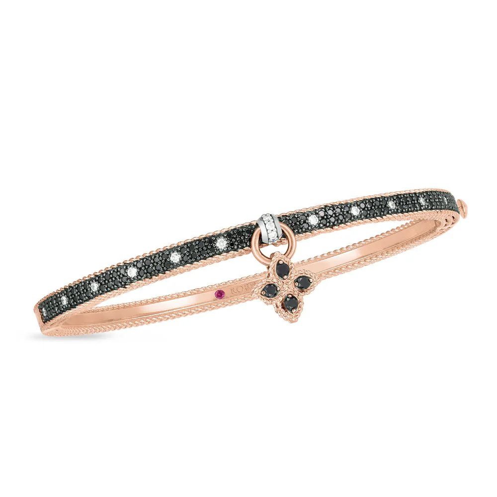 VENETIAN PRINCESS BANGLE WITH BLACK AND WHITE DIAMONDS