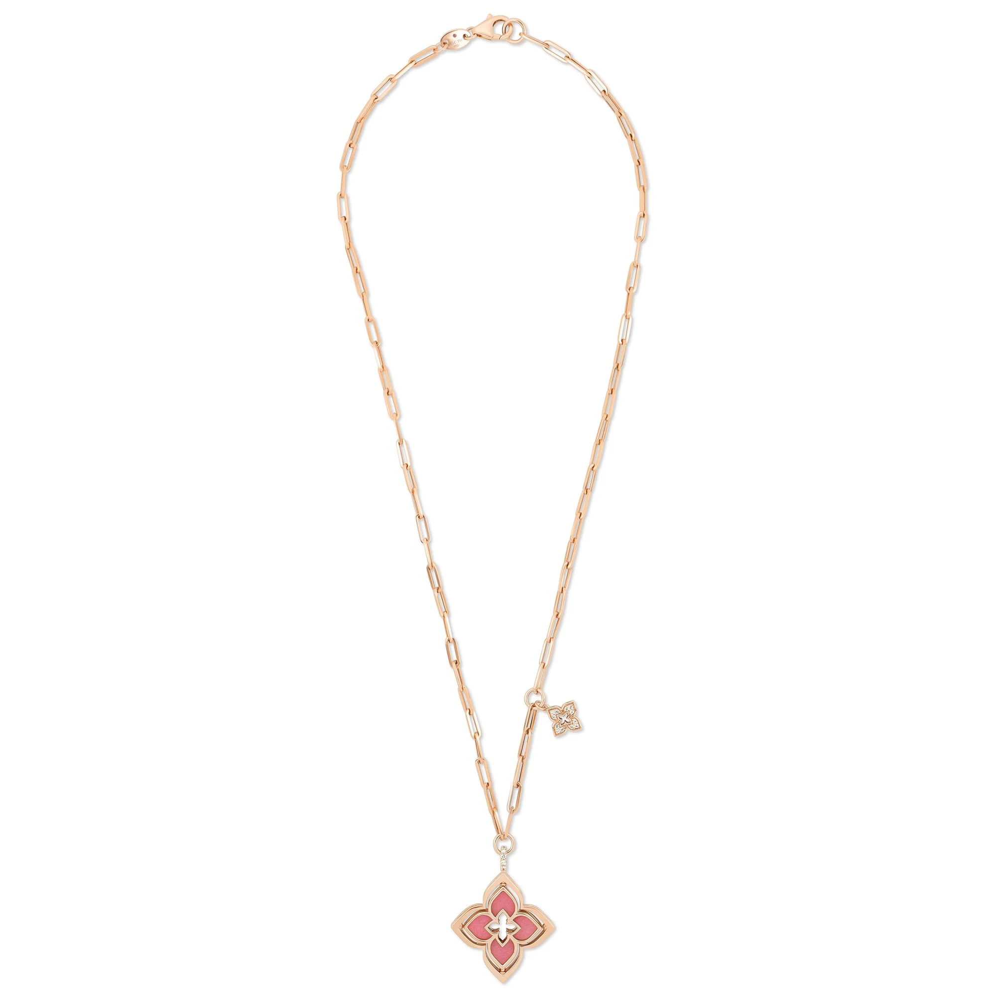 VENETIAN PRINCESS COLLAR WITH DIAMONDS AND RHODONITE - Image 4