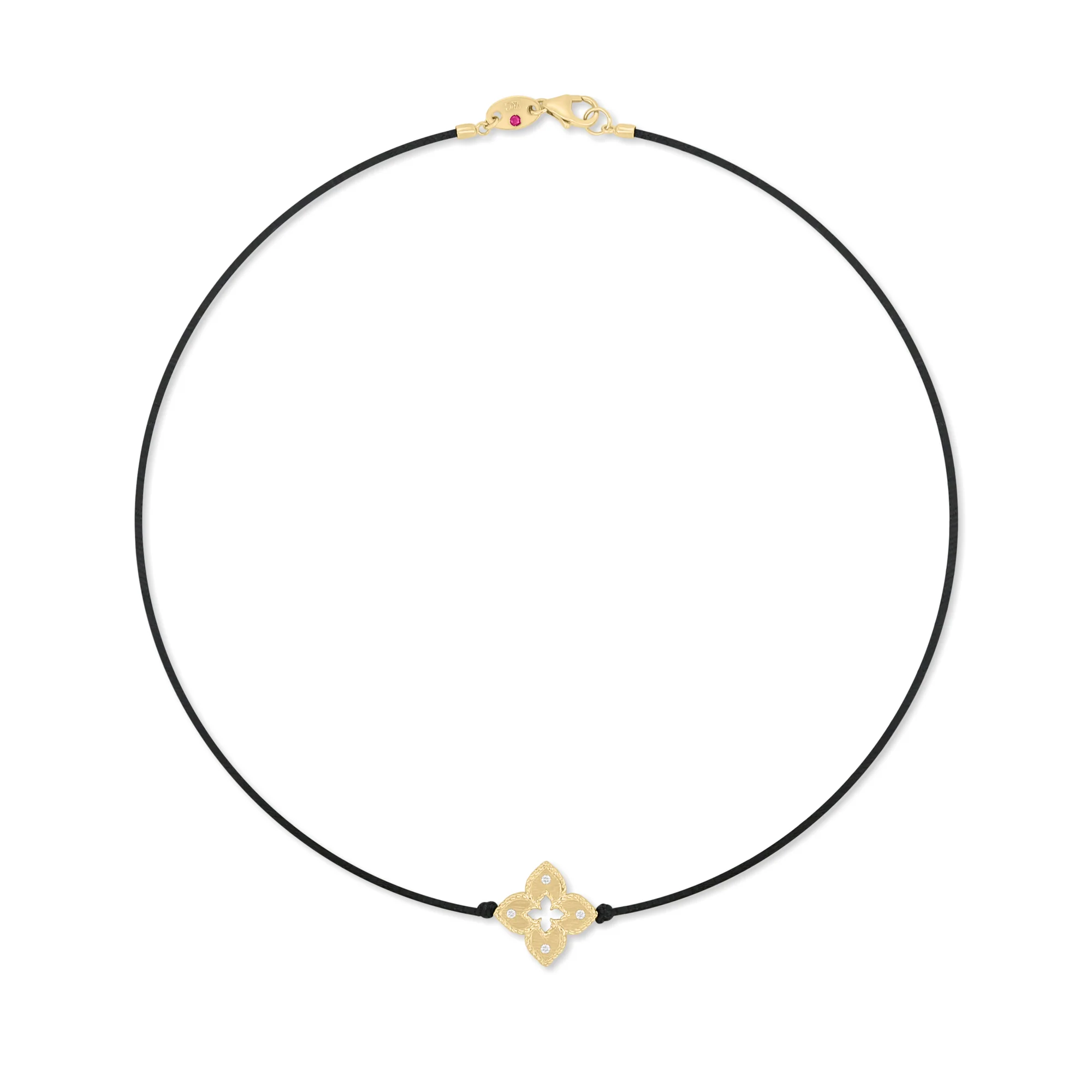 VENETIAN PRINCESS COTTON SILK NECKLACE WITH DIAMONDS