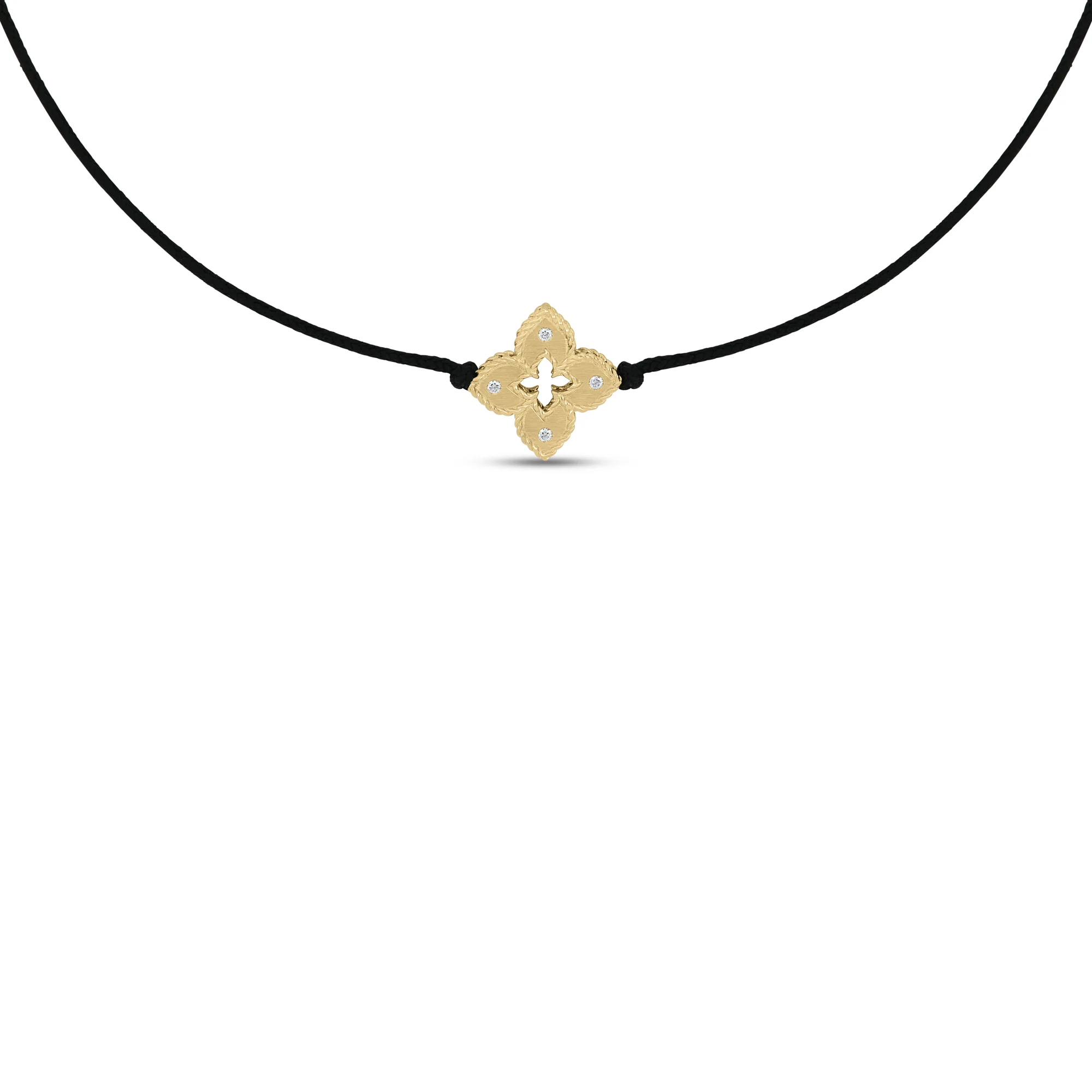 VENETIAN PRINCESS COTTON SILK NECKLACE WITH DIAMONDS - Image 2