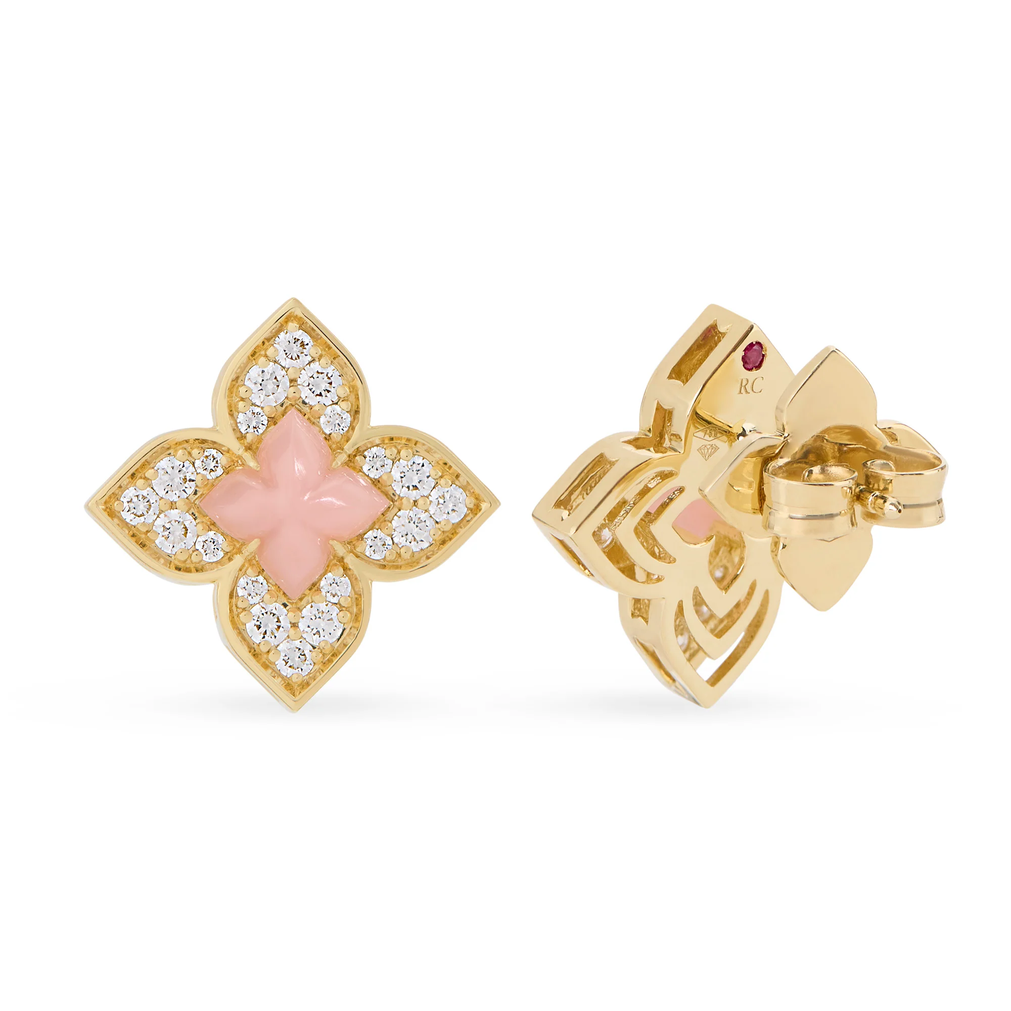 VENETIAN PRINCESS EARRINGS FOR CAROUSEL WITH DIAMONDS AND OPAL - Image 2
