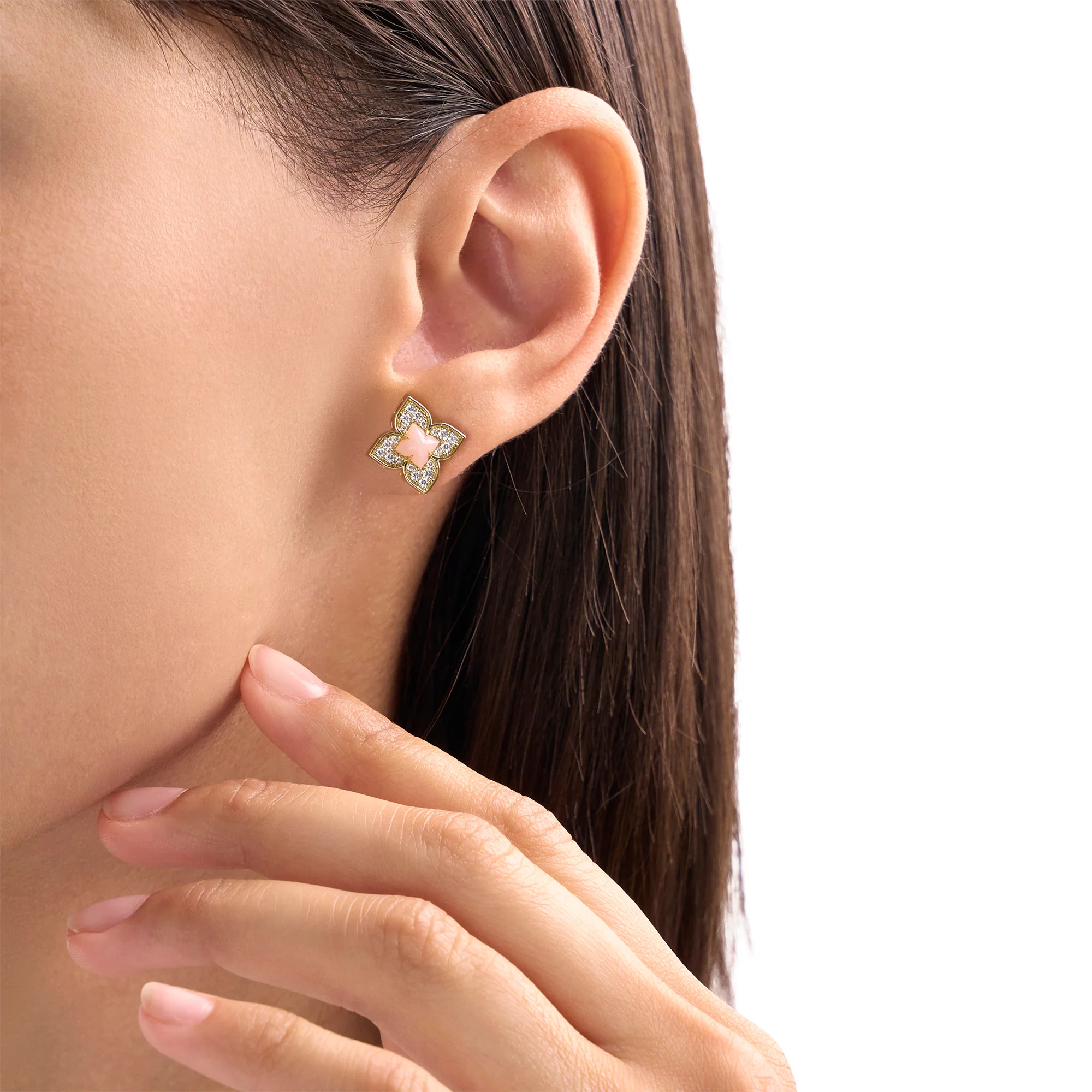 VENETIAN PRINCESS EARRINGS FOR CAROUSEL WITH DIAMONDS AND OPAL - Image 3