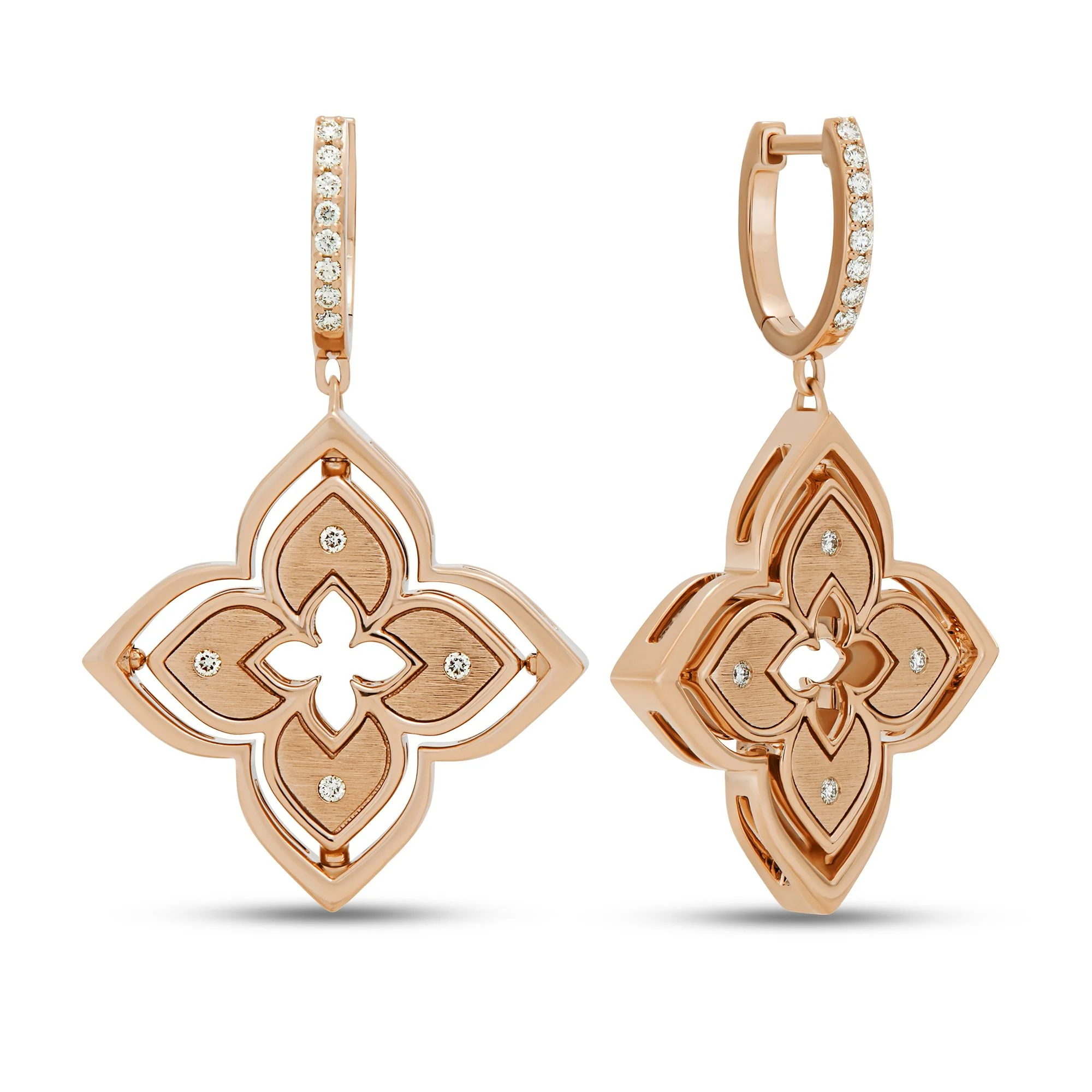 VENETIAN PRINCESS EARRINGS WITH DIAMONDS AND MOTHER OF PEARL - Image 3