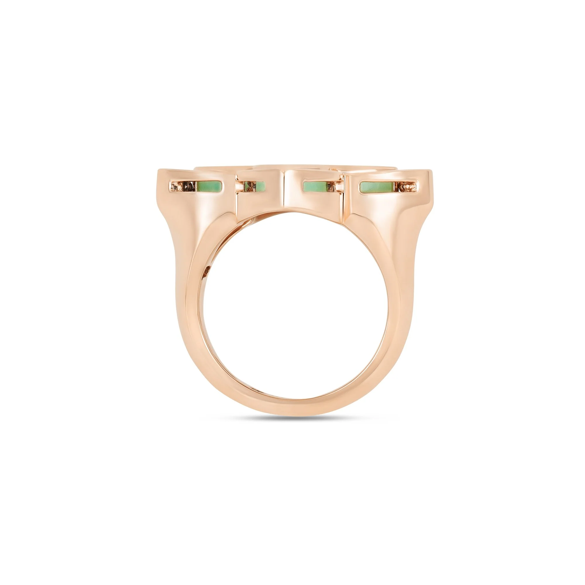 VENETIAN PRINCESS RING WITH DIAMONDS AND CHRYSOPHASE - Image 5